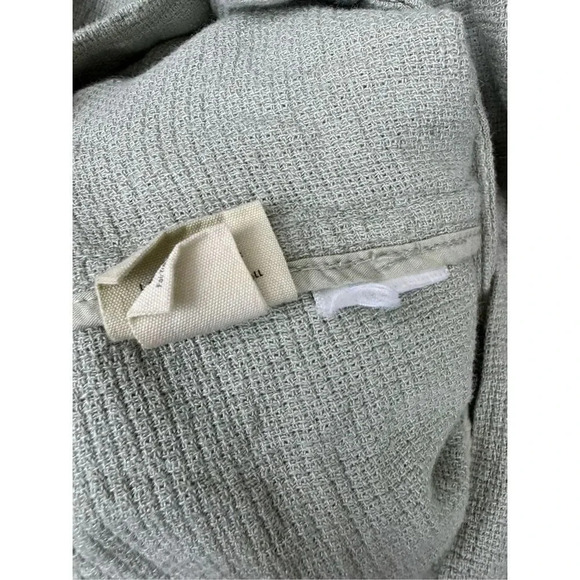 Madewell Oversized Blazer Jacket Small Green Linen Blend Single Breasted Pockets - Picture 6 of 6